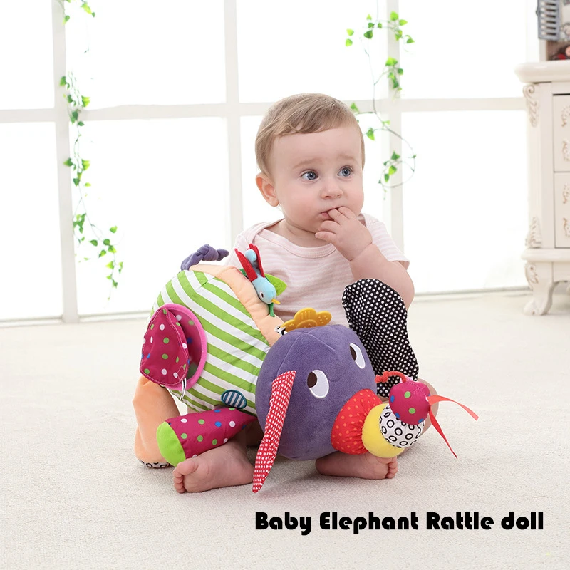 

Educational Toys For Baby 0-12 Month Cartoon Plush Elephant Baby Rattles Brinquedos Para Bebe Oyuncak Baby Toys