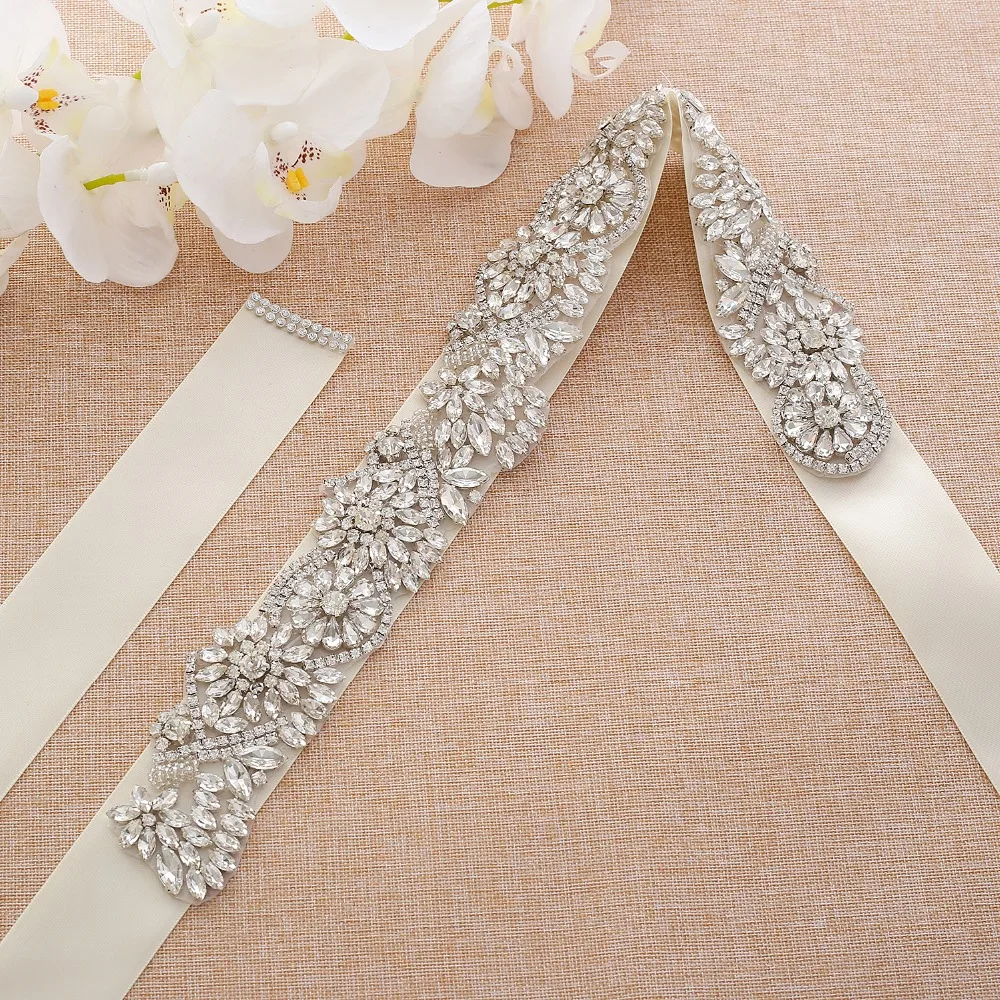 Crystal Bridal Belt Handmade Rhinestone And Pearls Wedding Sash Belt For Dresses Bridesmaid Accessories ZZY142S
