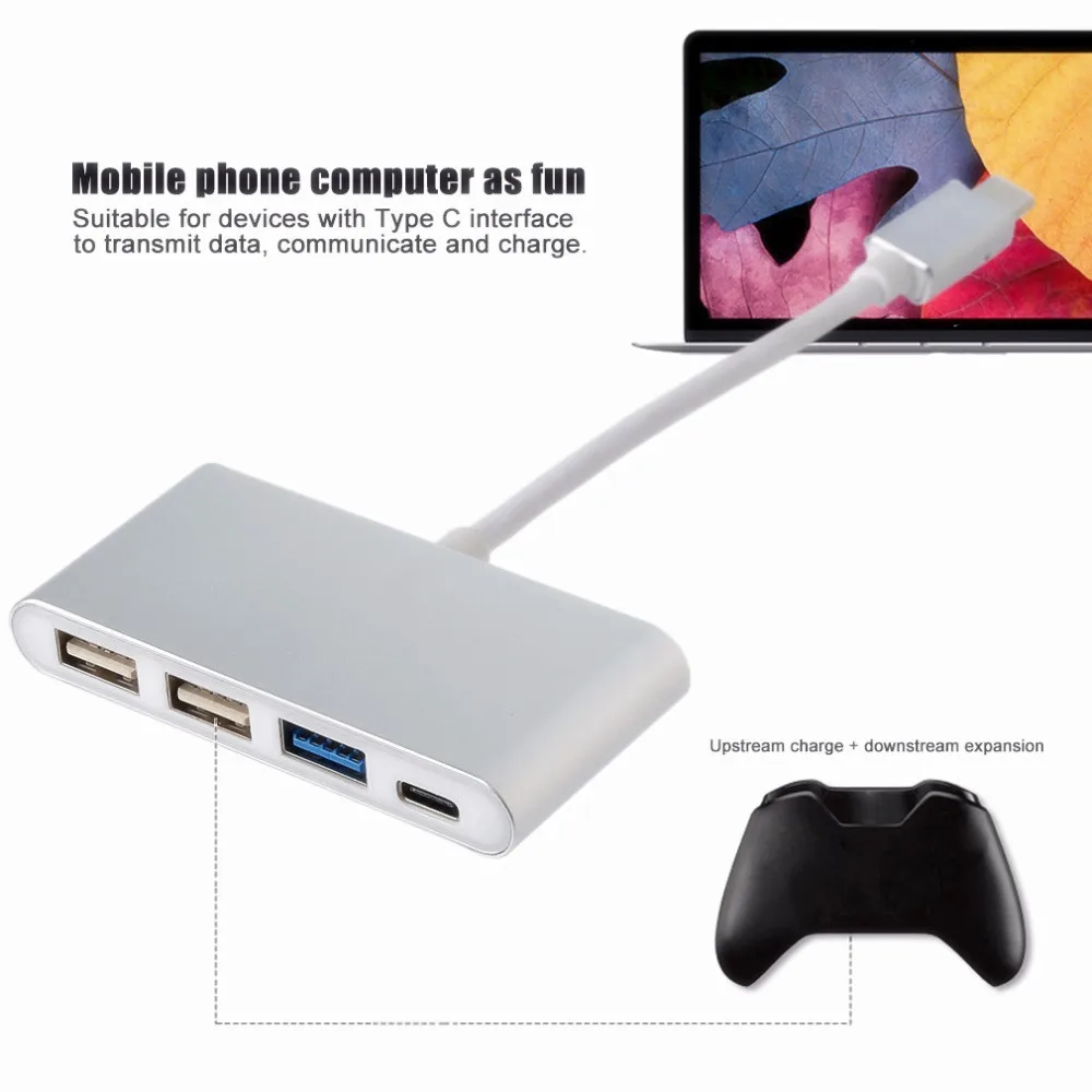 4 Порты и разъёмы USB 3,0 Тип C адаптер USB 2,0 USB-C концентратор с PD зарядки Порты и разъёмы конвертер адаптер для MacBook/ chromeBook ноутбук Настольный ПК