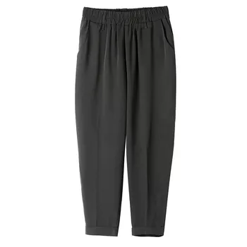 

2019 Spring Summer Women's Pants Solid Color Harem Loose Large Size Casual Thin Pants Students Nine Points Overalls Pants Q5
