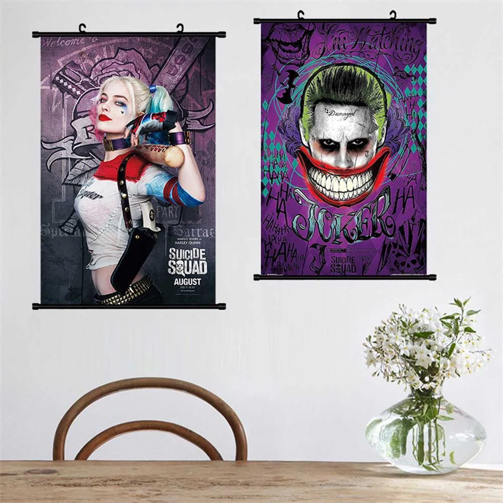 

Poster Suicide Squad Canvas Art Print Poster Movies Wall Pictures Kids Room Scroll Painting Task Force X Canvas Painting
