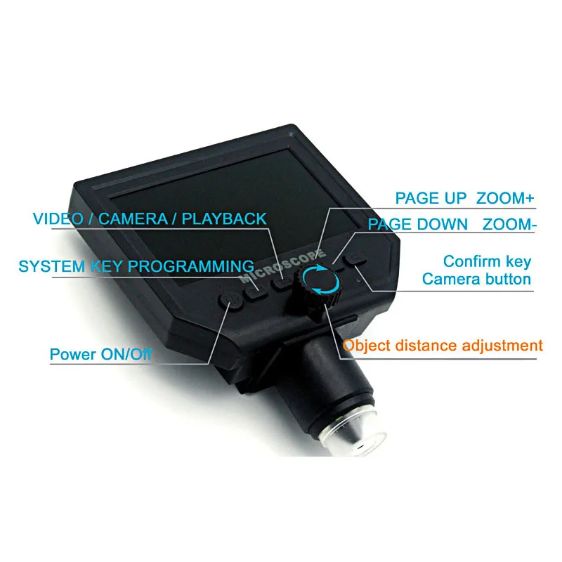 Портативный видеомикроскоп VGA 1 600X 3.6MP USB цифровой электронный микроскоп с 4 3 &quotHD