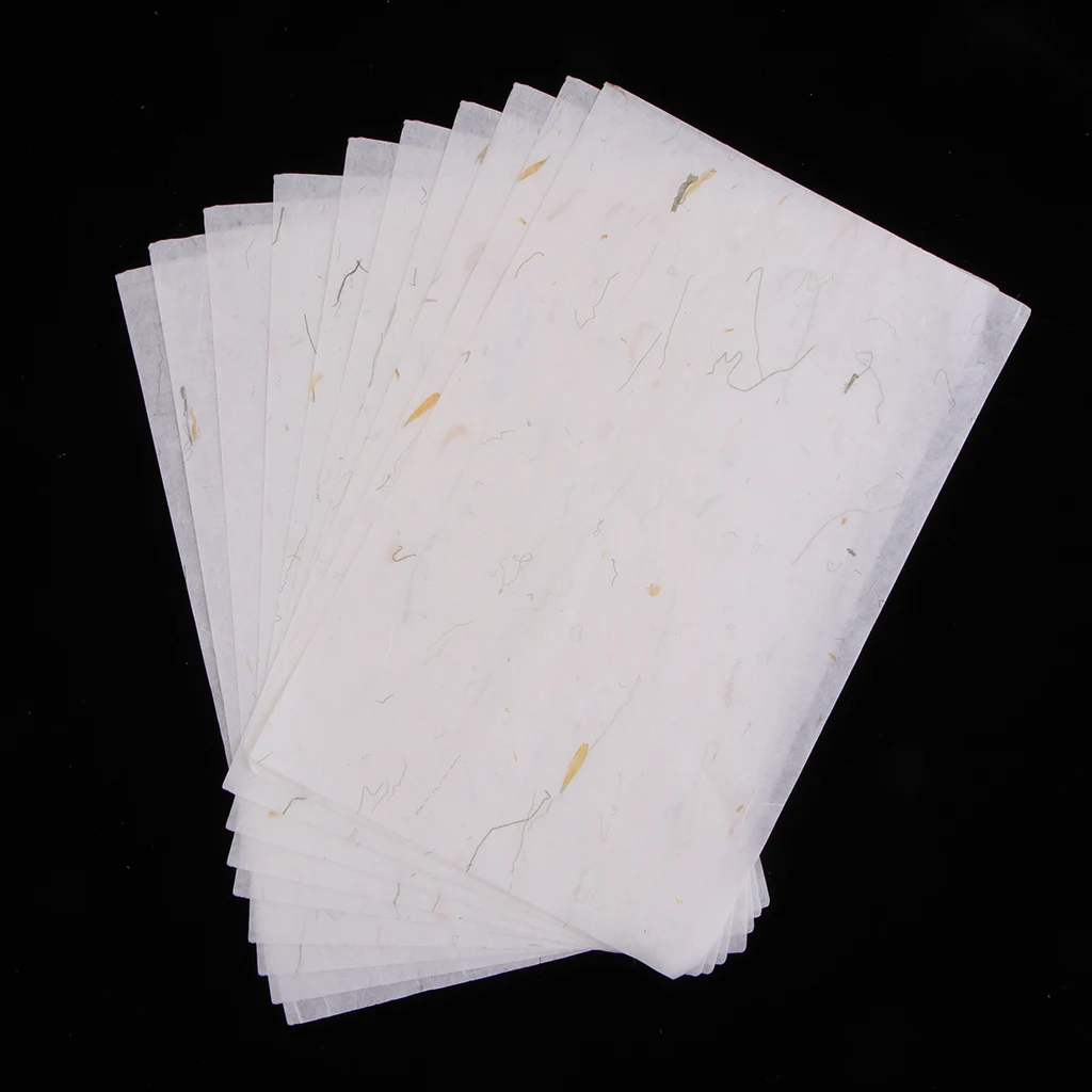 10 Pieces Vintage White Chinese Art Paper Xuan Paper for Origami Cards Making Letters Writing DIY Cards Making 
