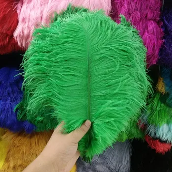 

Beautiful 100PCS high quality Grass green ostrich feather 30-35cm/12-14 inches Plume wedding decoration craft /DIY accessories