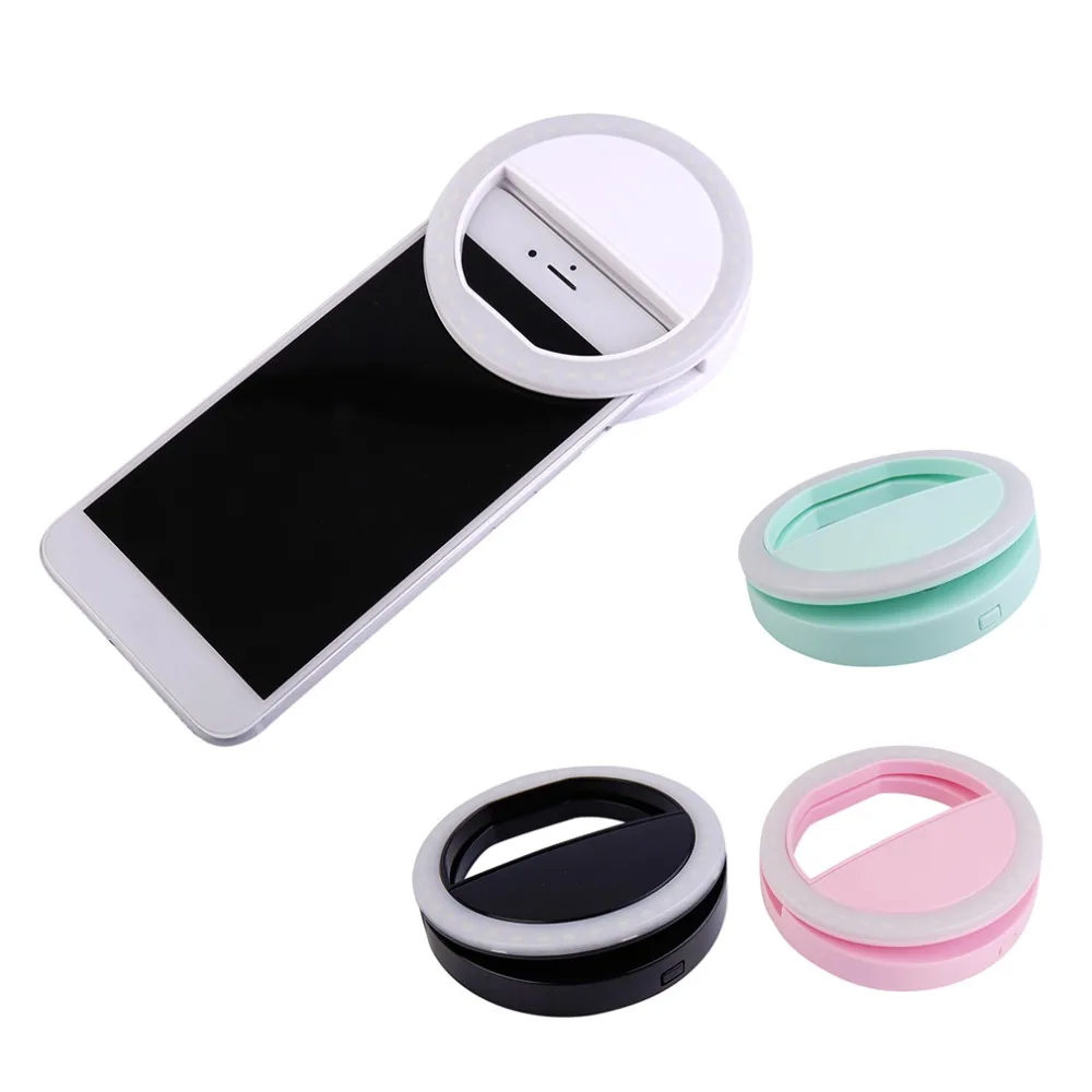 Portable Selfie Ring Flash LED Fill Light Lamp Camera Photography Video Spotlight for iPhone X 8 7 6 Plus Samsung S9 S8 S7 Phone