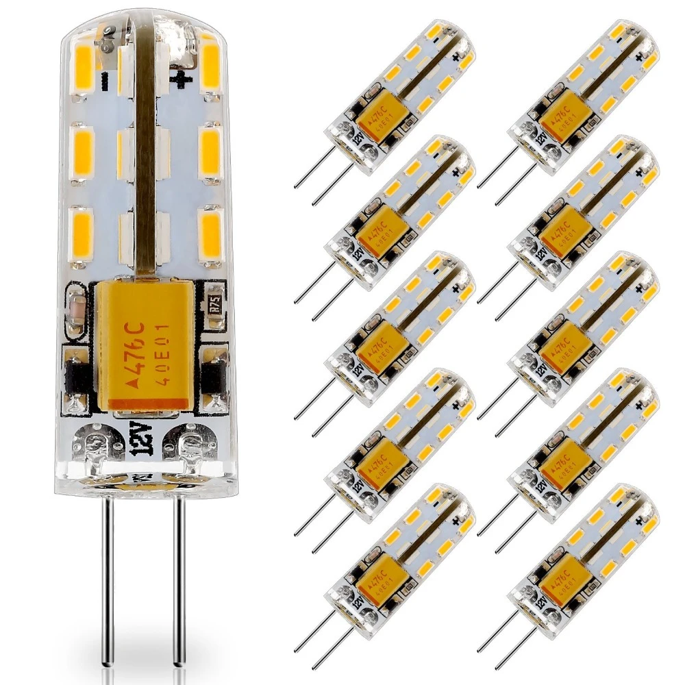 Paquete de bombillas LED G4 de 12V, CA, CC, lámpara LED G4, 24LED, reemplazo de bombillas halógenas de 10W T3 JC, blanco cálido, 3000K, blanco Natural, 4000K, 6000K, y tubos