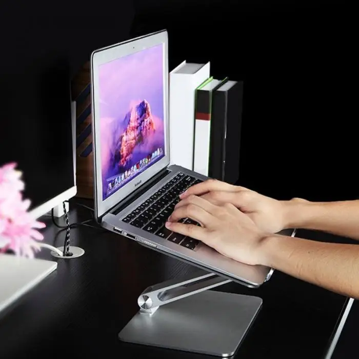 Новый универсальный держатель для ноутбука из алюминиевого сплава, Складная регулируемая полка для ноутбука, планшета DOM668