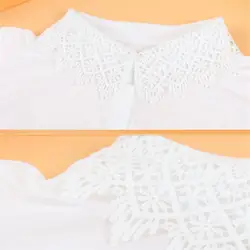 2018 Новый Для женщин белый черный рубашки из хлопка с воротником милый дизайн кружева рубашка съемные воротники для девочек платье свитера