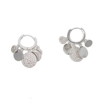 

2018 christmas New Fashion Women/Girl's Rose Gold Color white clear CZ Dangle Earrings Jewelry