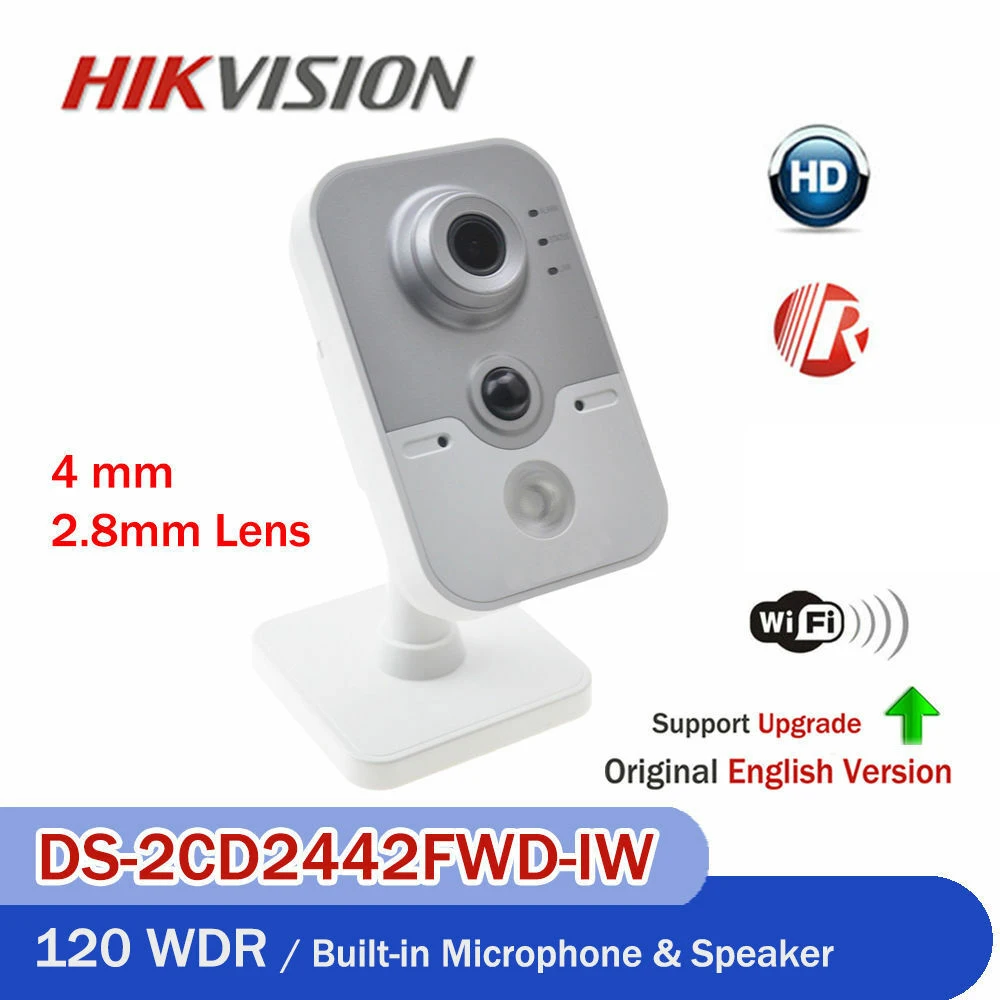 Hikvision DS-2CD2442FWD-IW 4MP Беспроводная ip-камера POE Cube CCTV сетевая камера sd-карта слот IR WiFi камера детский монитор