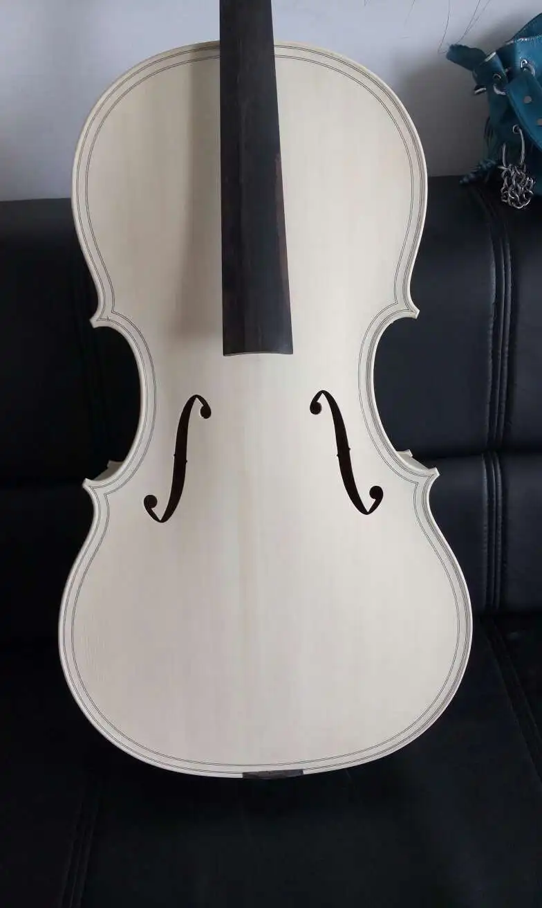 

Cello 4/4 Maggini model unfinished white cello, flamed maple back