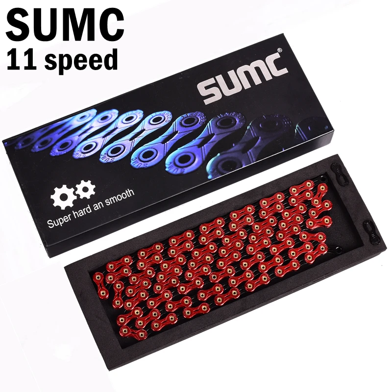 SUMC SX11SL سلسلة دراجات 116L 11 سرعة سلسلة دراجات مع MissingLink ل الجبلية/قضيب الدراجة دراجة أجزاء مع الأصلي مربع