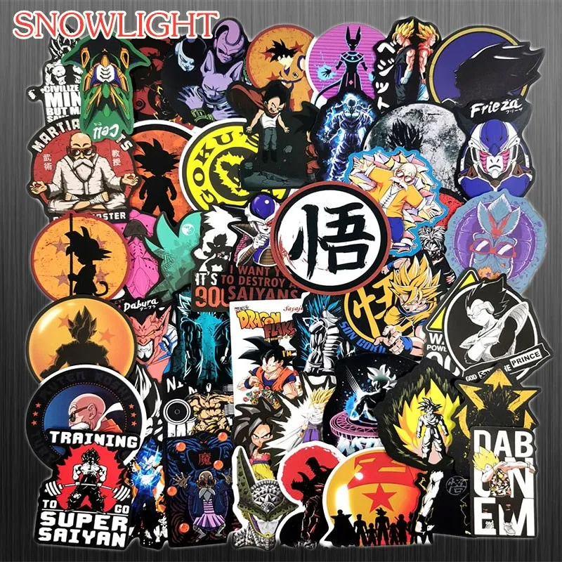 100Pcs/lot Anime Dragon Ball Stickers Super Saiyan Goku Stickers Decal For Snowboard Luggage Car Fridge Laptop Sticker