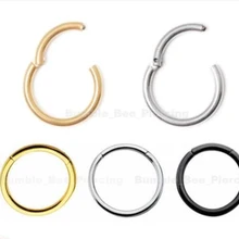 10 шт./лот,, титановое бесшовное шарнирное сегментное кольцо, кликер, хрящ, нос/губы, обруч, перегородка