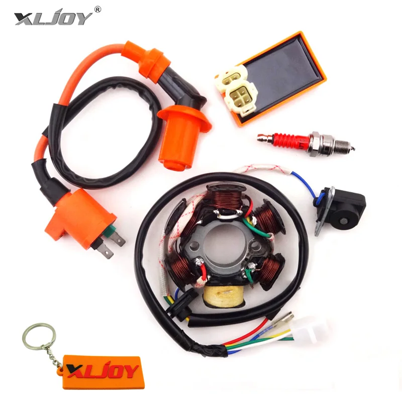 Magneto Stator Racing Ignition Coil AC CDI A7TC Spark Plug For GY6 49cc 50cc Moped Scooter Pit Dirt Bike Motorcycle Motocross | Автомобили