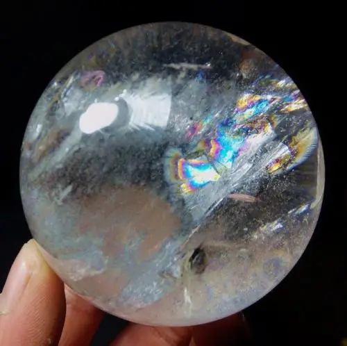 

WW 05052 NATURAL rainbow CRYSTAL QUARTZ CLEAR SPHERE BALL