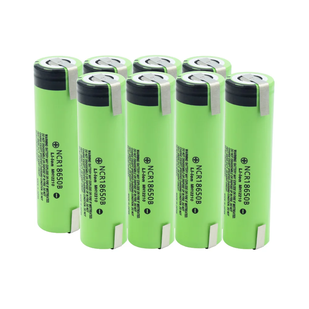 YCDC 3,7 V 18650 батарея фонарик батареи высокого стока 20A 3400mAh NCR 18650B аккумуляторная батарея с DIY никелевые вкладки - Цвет: 8 PCS