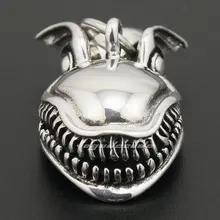 Большой пастью Wing Монстр 925 Серебряный кулон 8a024(Цепочки и ожерелья 24 дюйма