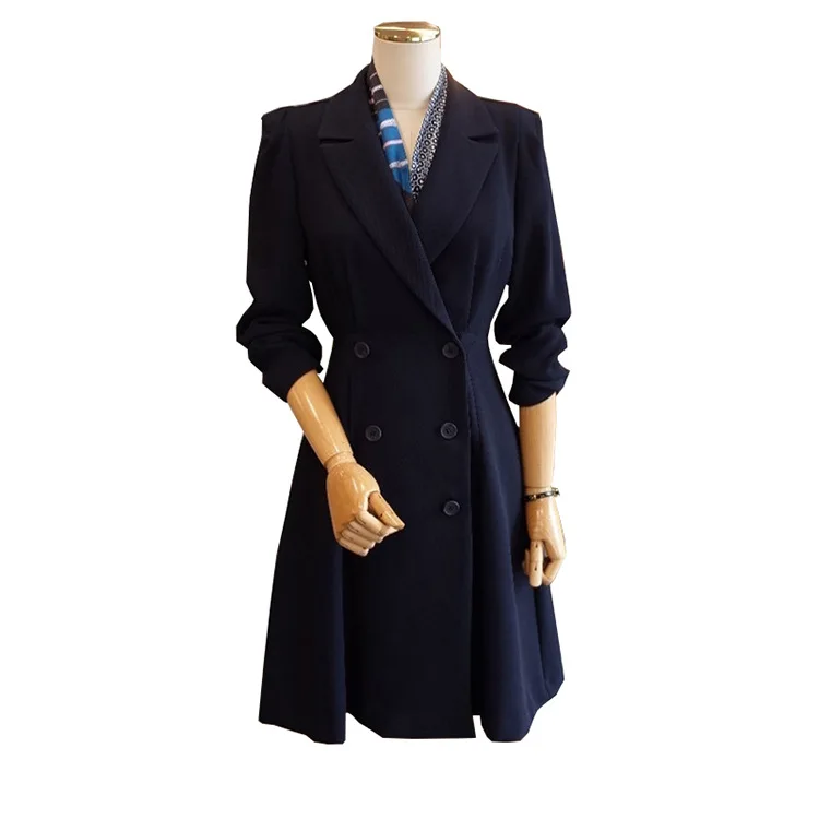 New Korean Version of Spring Dress for Women In 2019 with Double-breasted V-neck Dress and Long-sleeved Suit Jacket Coat Women New Korean Version of Spring Dress for Women In 2019 with Double-breasted V-neck Dress and Long-sleeved Suit Jacket Coat Women