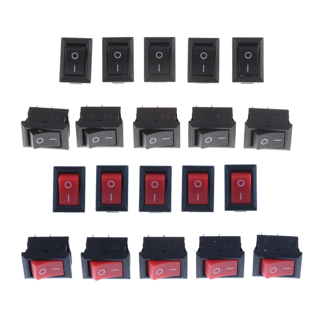 

10 pcs/lot KCD1 15*10mm 2PIN Boat Rocker Switch SPST Snap-in on off Micro switch Position 3A/250V Mini