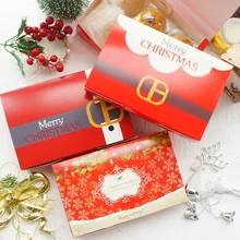 10 шт. 2 стиля на выбор красный Санта Клаус молочай Рождественский дизайн бумажная коробка печенье Макарон шоколадные вечерние DIY подарки упаковка