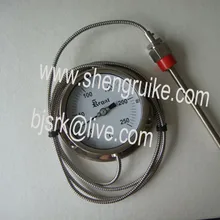 Дистанционный биметаллический термометр с капиллярным циферблатом 3"