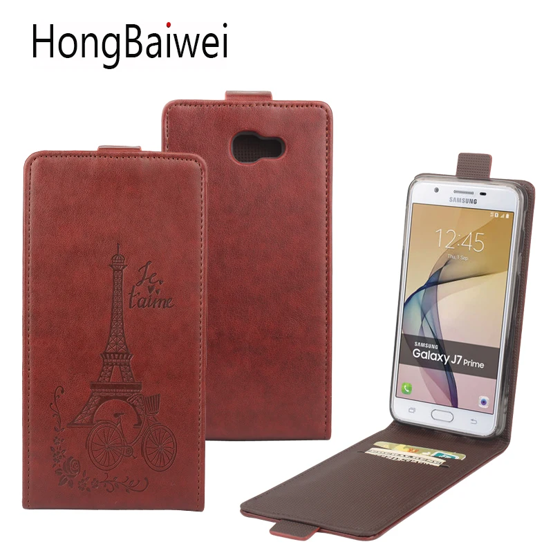 

flip Case for Samsung Galaxy J7 Prime Cover Luxury PU Leather Eiffel Tower 3D Printed Phone cases for Samsung J7 Prime cover