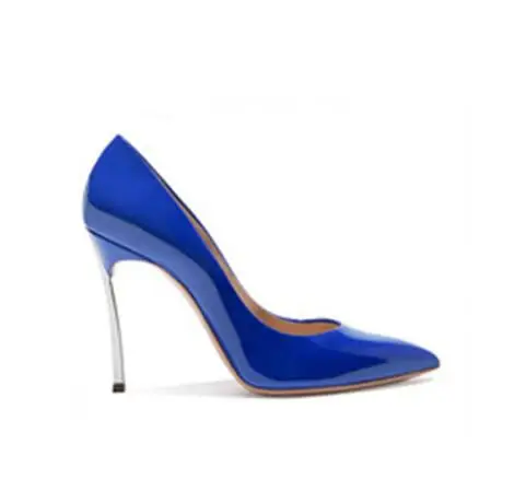 Г. Осенние женские туфли-лодочки на высоком каблуке женские туфли на шпильке свадебные туфли с острым носком на высоком каблуке размер 33-43 - Цвет: patent blue