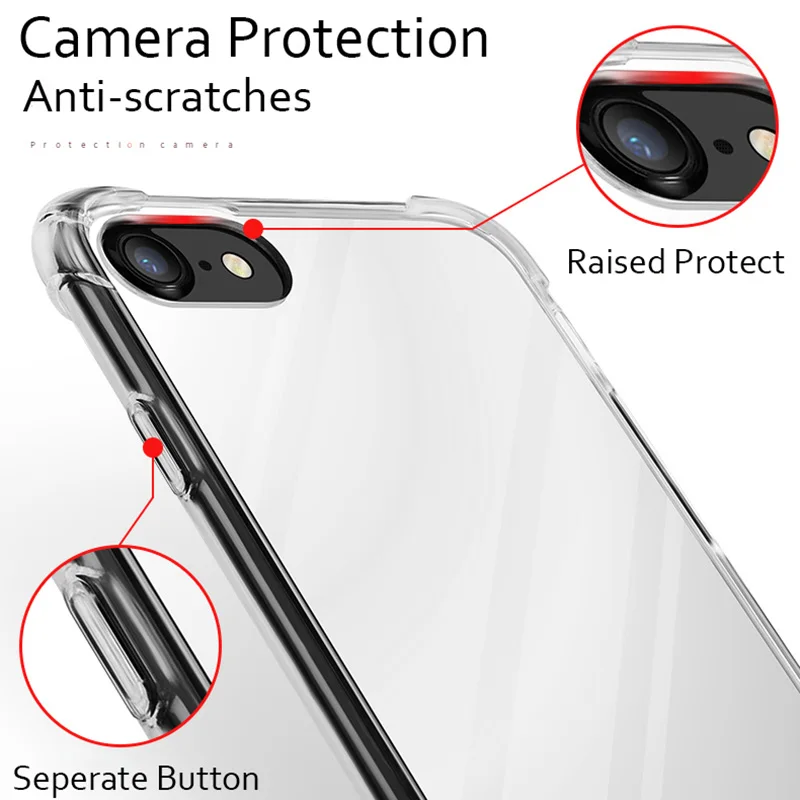 Роскошный зеркальный отражающий чехол для телефона iPhone 7 ТПУ + ПК задняя защитная
