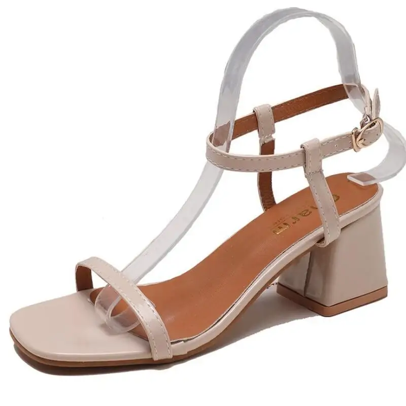 

AIKE Asia 2019 new thick with Roman fashion womens sandals Female summer buckle with high heel sandals Teenage girl sandals