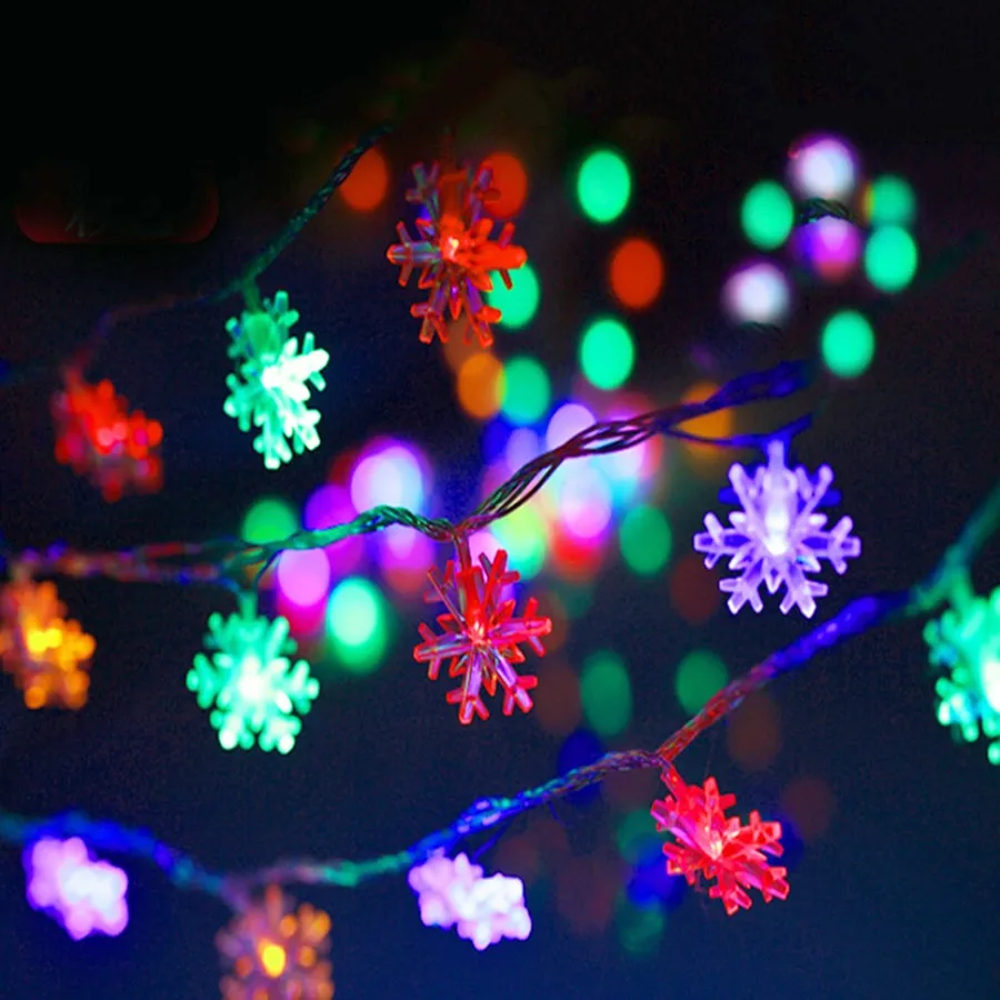 10 м 100 светодиодный s Рождественские огни AC110-220V наружная лампа снежные цветы гирлянда со сказочными огнями светодиодный струнный