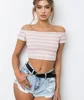 Off shoulder Sexy Striped Top