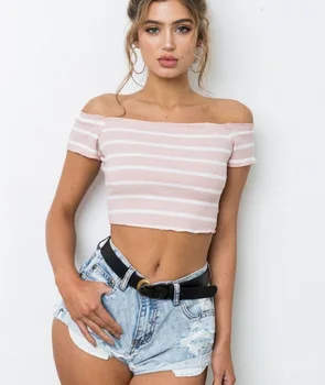 Off shoulder Sexy Striped Top