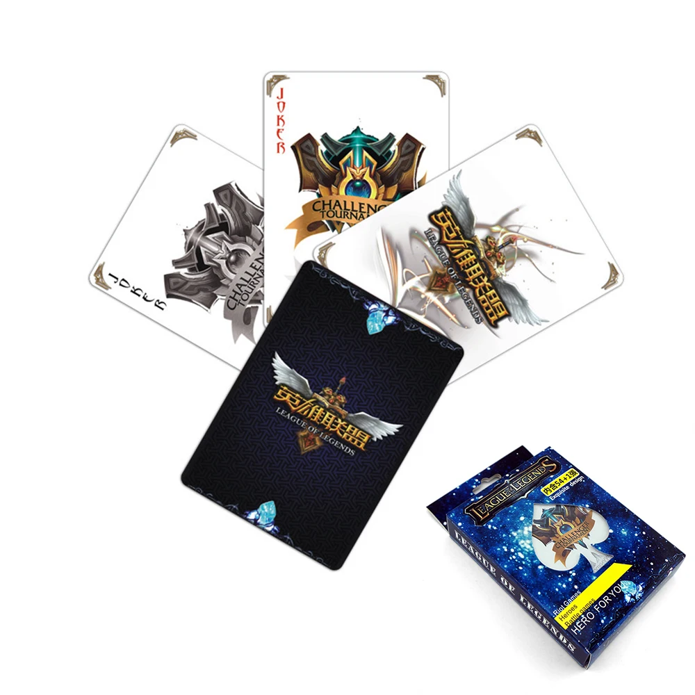 

55PCS Quality Playing Cards Set League of Legends Waterproof Gambling Playing Cards Board Games Poker