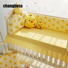 Cute Cartoon Chick Printing Infant Bedding Set, New Baby Girl And Boy Crib Bedding Comforter Sheets Sets Linge De Lit Bebe