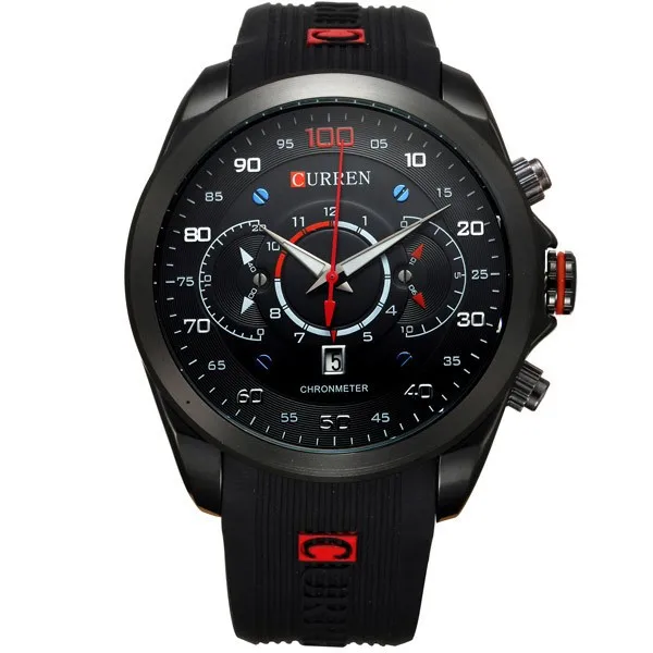 Лидирующий бренд CURREN для мужчин резиновая наручные часы модные спортивные водостойкие кварцевые наручные часы Военная униформа Стиль