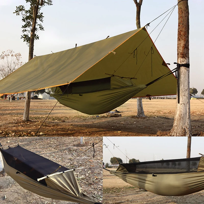 

Camping Hammock Tree Tent Multifunction Portable Wear Resisting Hiking Outdoor Anti-mosquito Waterproof Hanging Bed