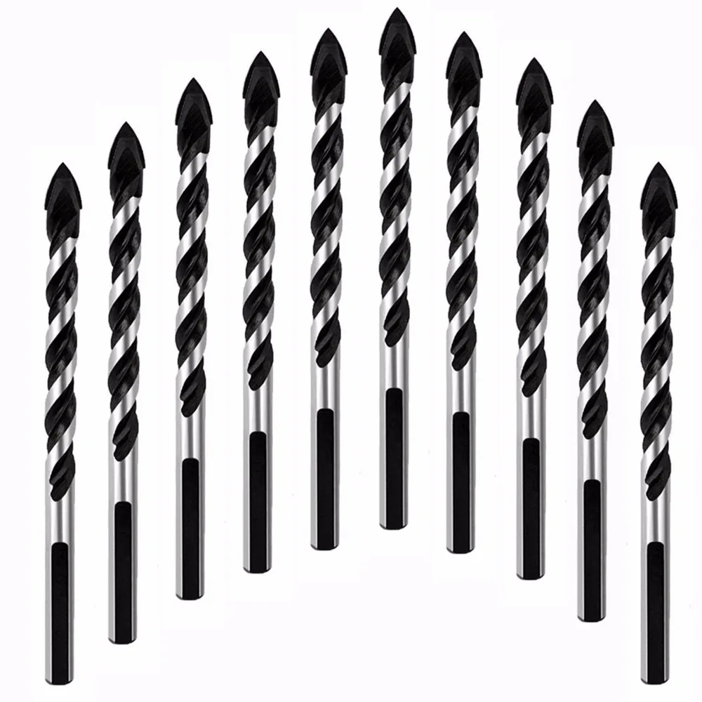 Multi Purpose Construction Drill Bit Set Carbide Tip for Masonry Tile Wood Metal Drilling