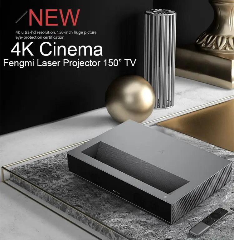 

Fengmi 4K Cinema Laser Projector 150 Inch ALPD Light Source 4K 3D 2GB + 64GB bluetooth 4.0 MIUI TV Projector Speaker NEW