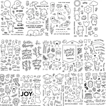 

Bunny Easter Mixed Pattern Prints Transparent Clear Silicone Stamp/Seal for DIY scrapbooking/photo album Decor card making 4x6in