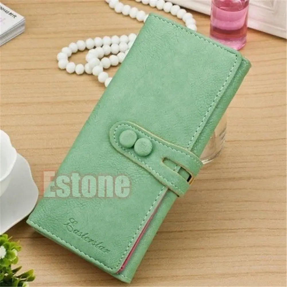

THINKTHENDO Solid Casual New Style Girls Women Faux Leather Card Case Wallet Clutch Ladies Checkbook Handbag Holder Purse