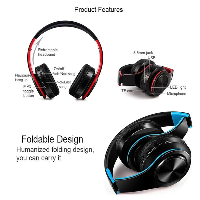 Беспроводные Bluetooth наушники стереогарнитура с микрофоном TF карта для мобильного