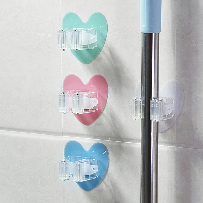 

Rustproof Sticker Silicone Mop And Broom Holder Bathroom Wall Mounted Hook Umbrella Organizer Hanger Super Adhesion