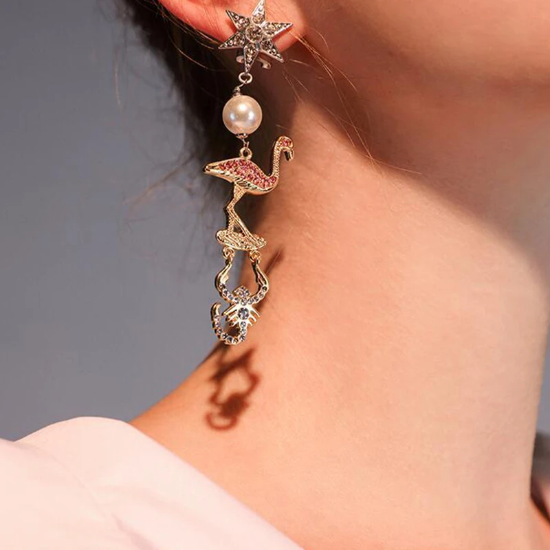 Fashion Clip Earrings Zinc Alloy Star Long Tassel Clip Earring Women