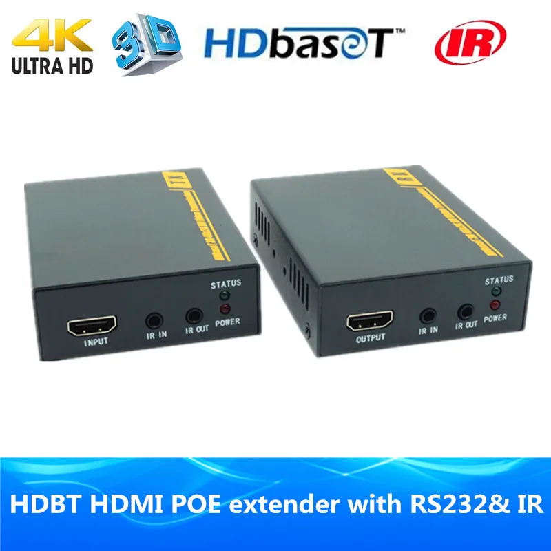 230ft 4K x 2K 3D+ EDID+ IR+ RS232+ HDBaseT+ POE+ HDMI удлинитель 70m HDMI1.4v HDBT HDMI удлинитель по Ethernet RJ45 cat6 кабель