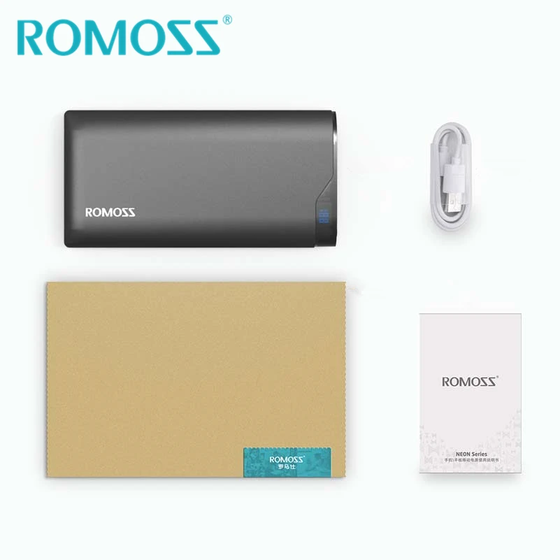 ROMOSS NE10 10000 мАч Внешний аккумулятор резервный внешний аккумулятор с светодиодный цифровой дисплей+ 2 USB 2.1A Outpput
