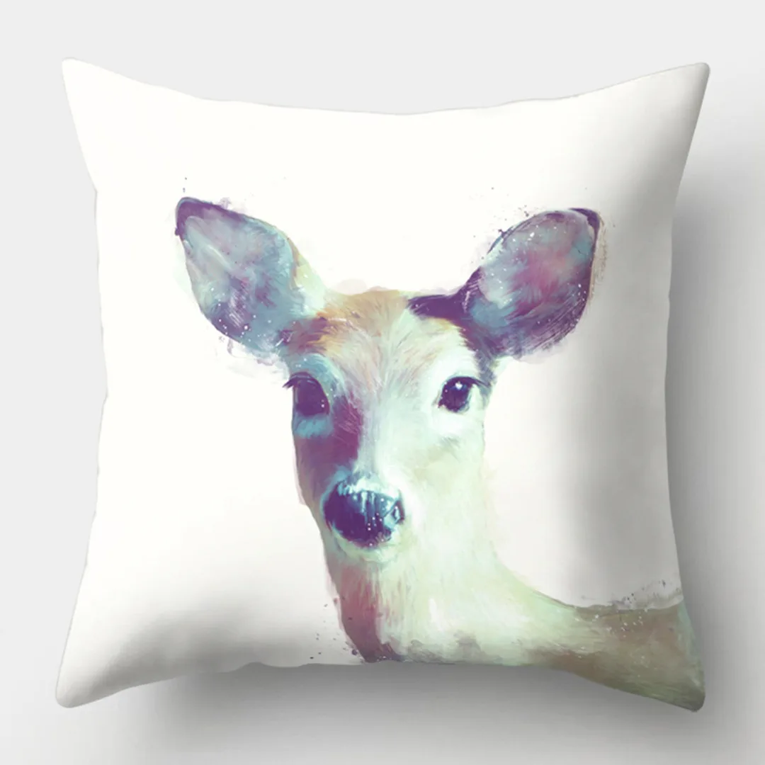New Cute Animal Cushion Cover Deer Elephant Lion Giraffe Pillow Cover Cartoon Pillow Case for Sofa Car Hotel Home Decoration
