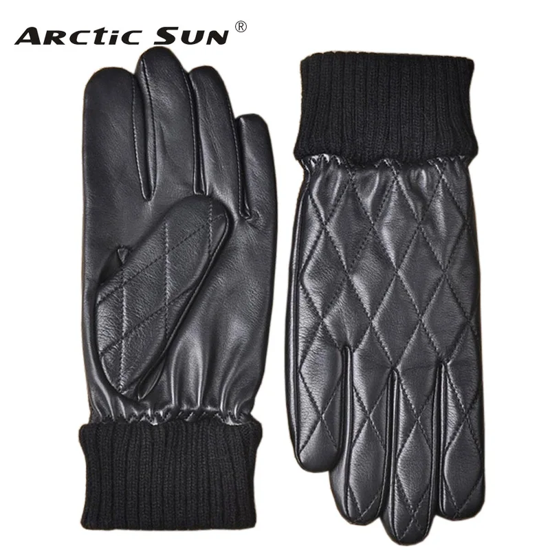 Для мужчин перчатки из натуральной кожи модные мужские перчатки овчины осень-зима плюс Термальность бархат водительские перчатки M032NC