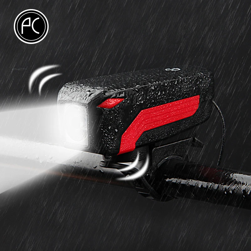 PCycling Bike Horn Light T6 LED Bright 140dB Electric Horn Headlight