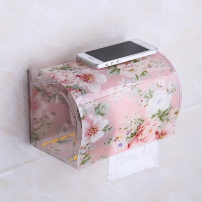 BOCHSBC держатель для туалетной бумаги пластиковый акриловый водонепроницаемый держатель для туалетной бумаги шпилька креативная дверная бумажная коробка для полотенец - Цвет: A